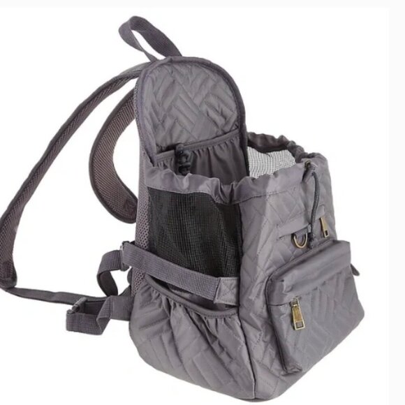 New! Top Paw Knapsack Mini Backpack Dog Cat Carrier Gray NWT - Picture 2 of 5
